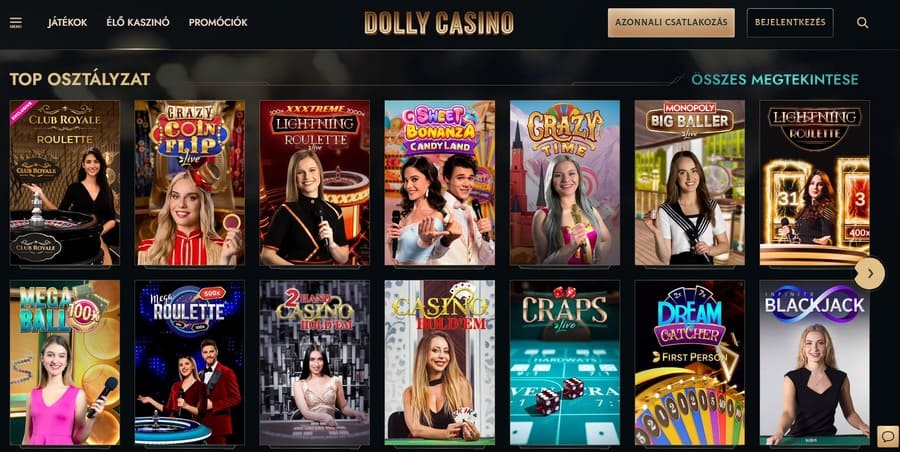 Dolly Casino Élő játékok