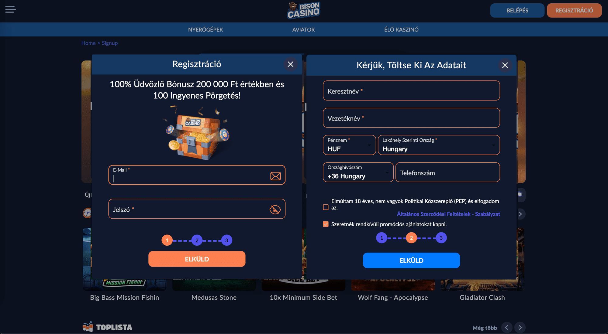 Bison casino registration