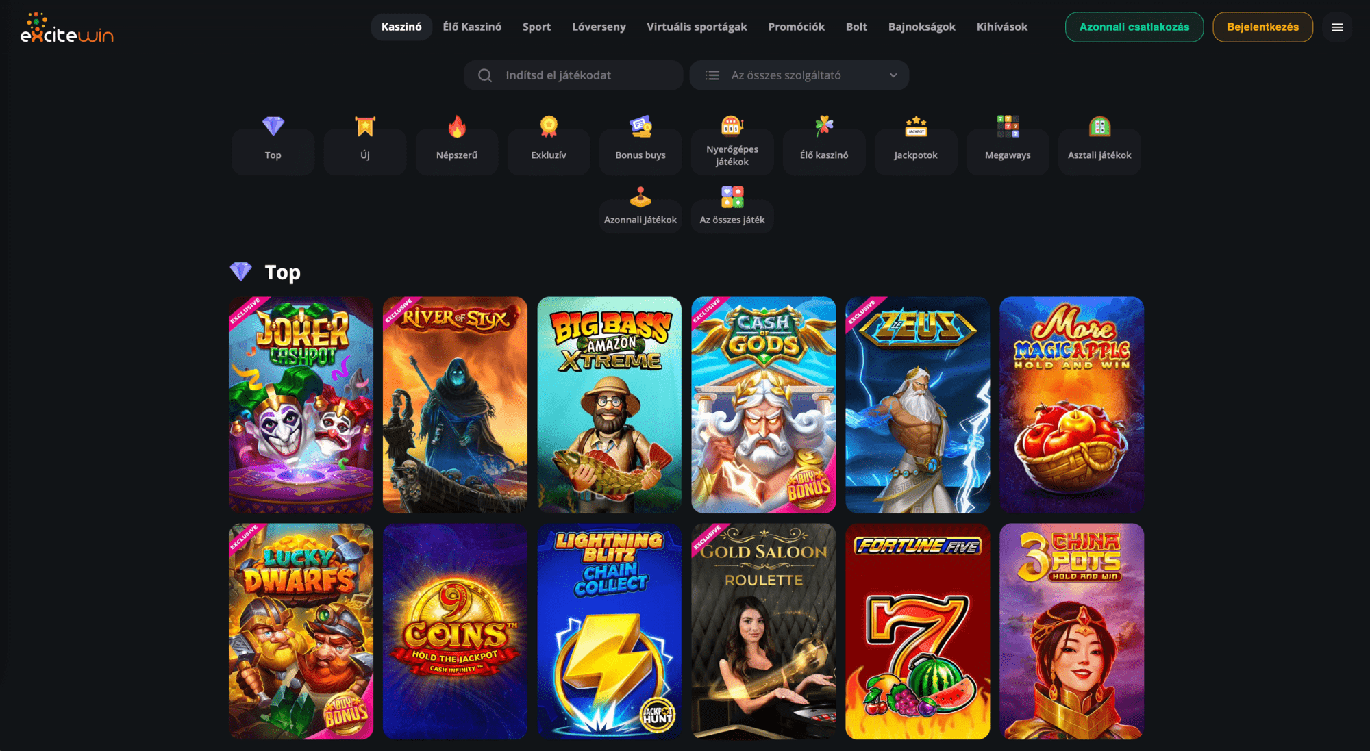 Excitewin Casino slot machines