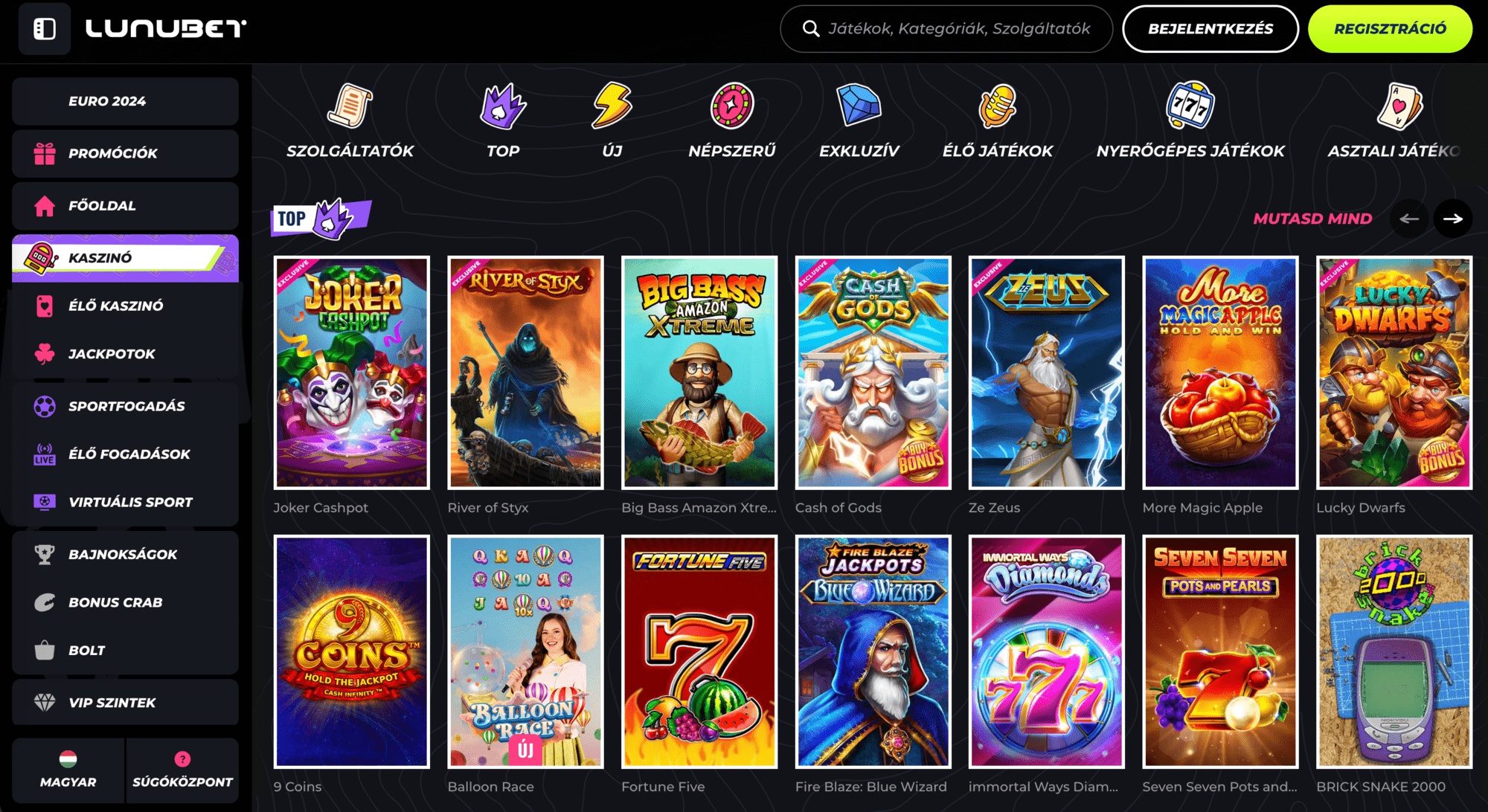 Lunubet Casino slot machines