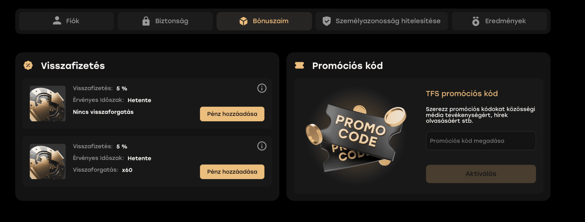 Fairspin Casino bonus ajánlatok