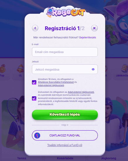 robocat kaszinó regisztráció