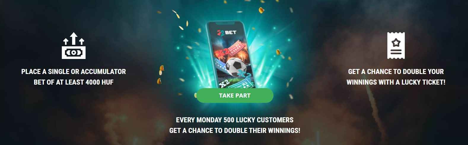 22bet casino promocios kod