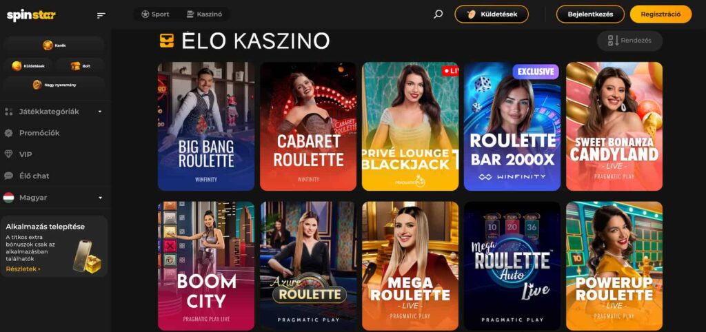 Élő Kaszinó Spinstar